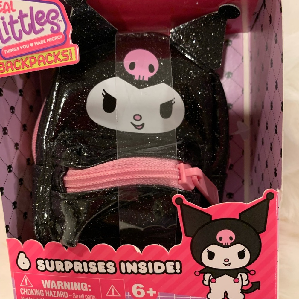 Kuromi Real Littles plush mini backpack with 6 mini surprises